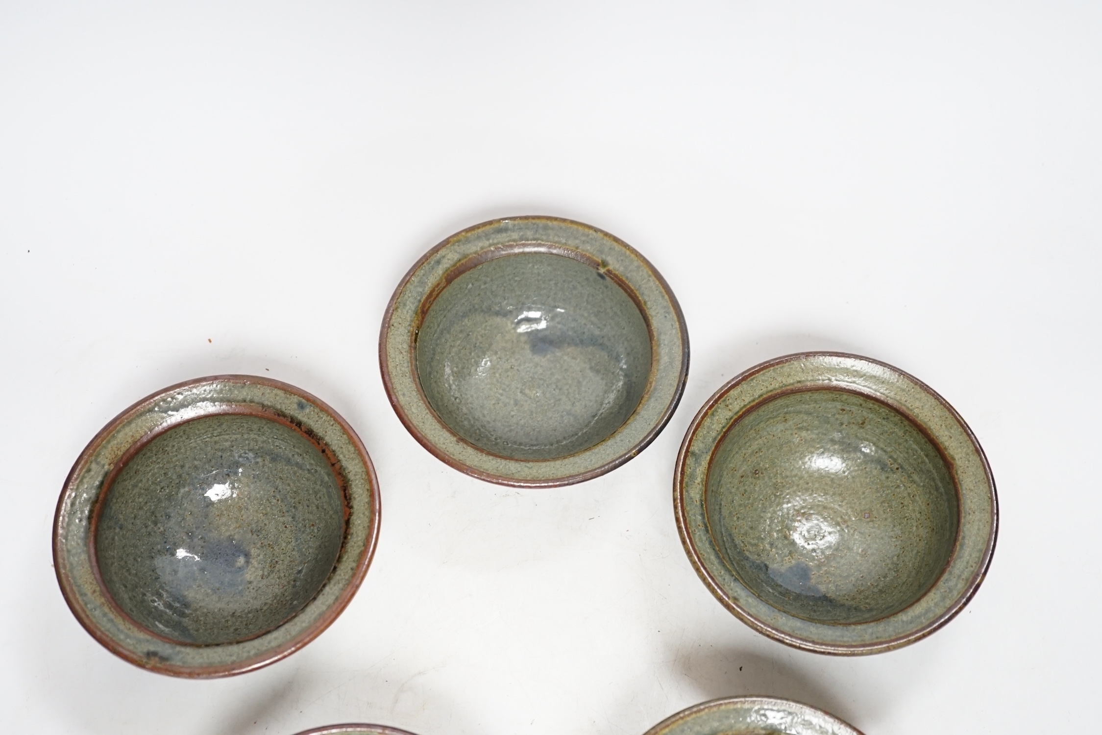 Five Studio pottery bowls, with Henry Hammond Potter's stamp to base